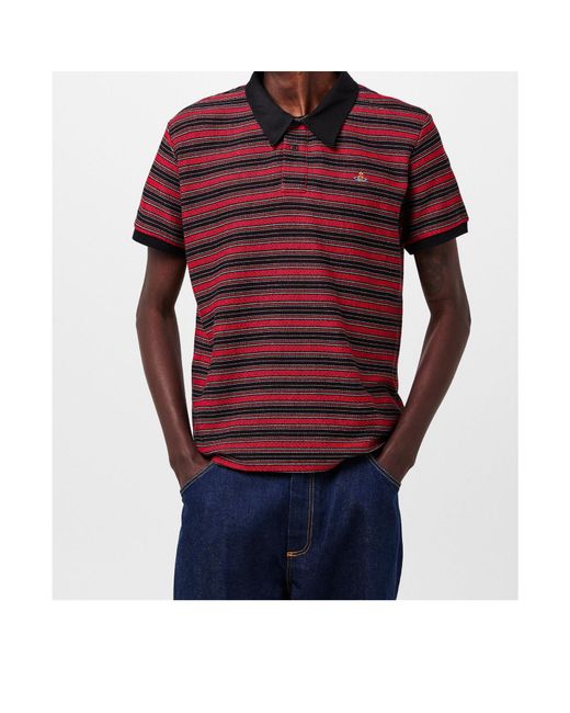 Vivienne Westwood Red Short-Sleeve Polo Shirt for men