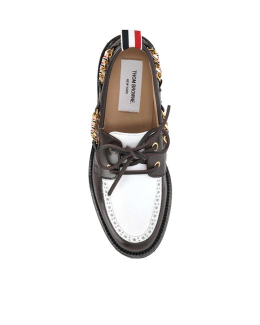 Thom Browne Brown Chain-Detailed Lace-Up Shoes