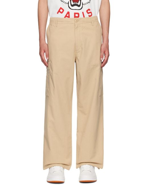 KENZO Natural Cargo Workwear Pants for men