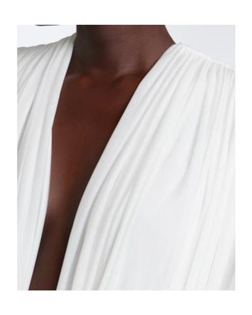 Christopher Esber White Ripple Draped Asymmetric Minidress