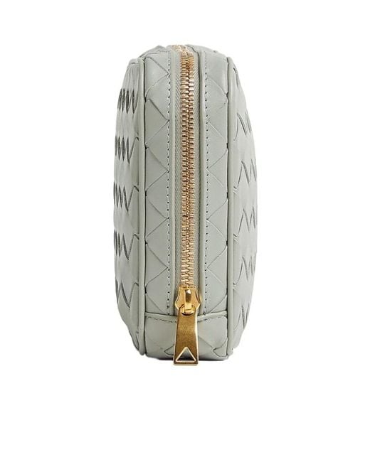 Bottega Veneta Gray Medium Intrecciato Zippered Pouch