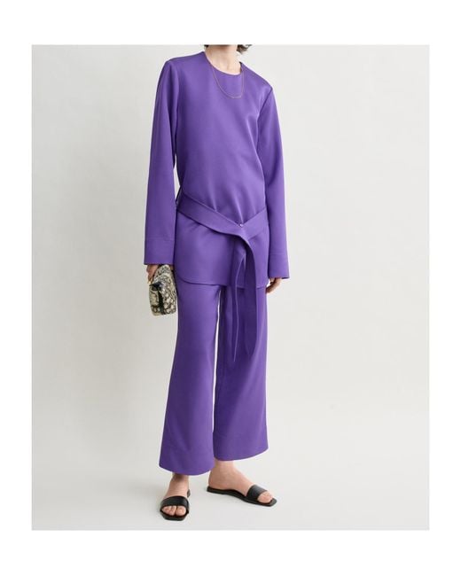 Totême Purple Belted Satin Tunic