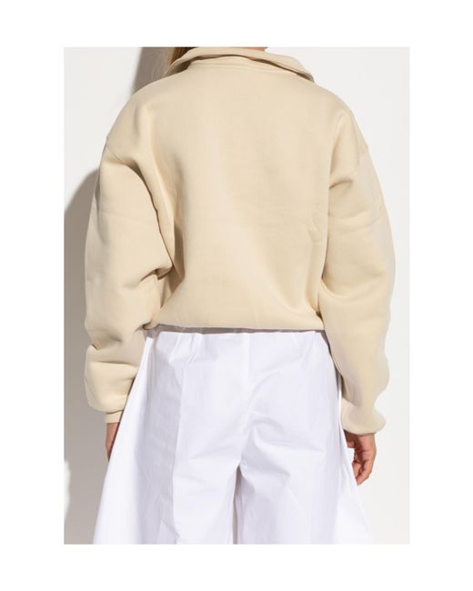 Jacquemus Natural The Gros Grain Zipped-Rollneck Sweatshirt