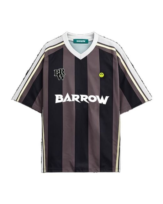 Barrow Black Mesh Stripe T-Shirt for men