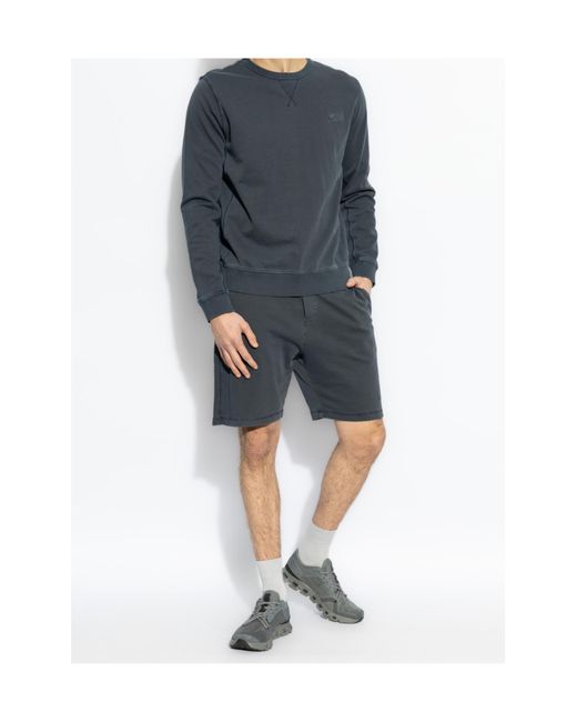 Woolrich Gray Logo-Embroidered Track Shorts for men