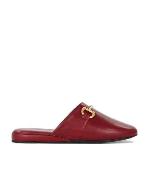 Gucci Red Horseshoe Buckle Muller Shoes