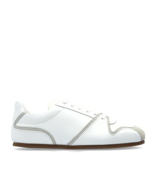 Moschino White Logo-Embossed Lace-Up Sneakers for men
