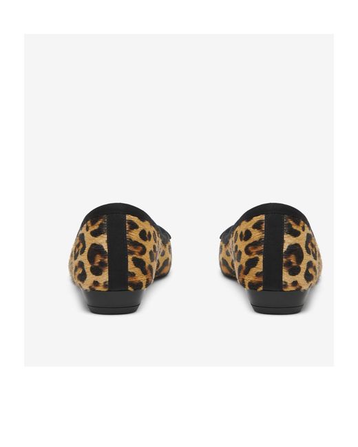 McQueen Brown Armadillo Leopard Printed Ballet Flat
