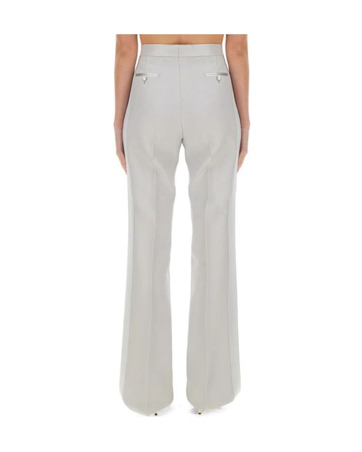 Tom Ford Gray Lustrous Barathea Tailored Tuxedo Wide Leg Pants