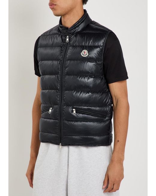 Moncler Blue High-Neck Down Vest for men