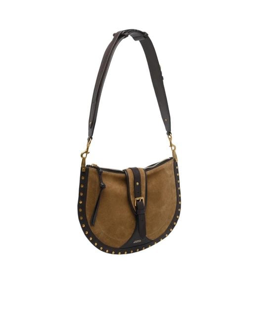 Isabel Marant Brown Oskan Stud Detail Shoulder Bag