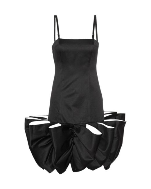 ROTATE BIRGER CHRISTENSEN Black Flared Sleeveless Mini Dress