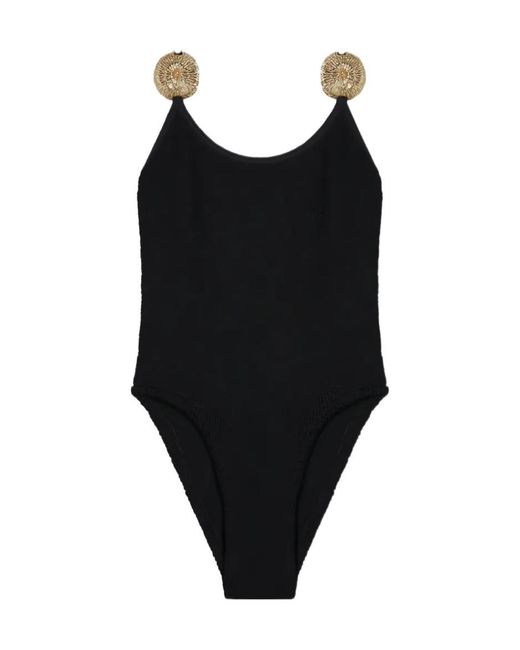 Reina Olga Black Sleeveless One-Piece Swimsuit