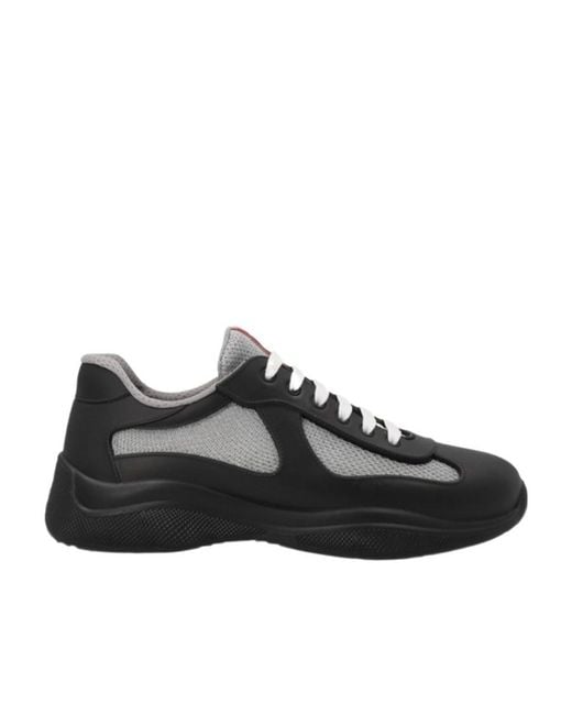 Prada Black America's Cup Soft Rubber And Bike Fabric Sneakers for men