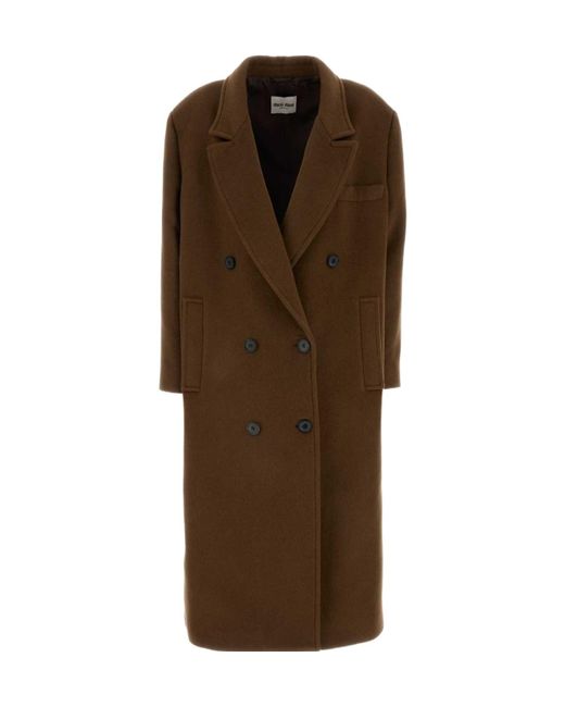 Miu Miu Brown Virgin Wool Coat