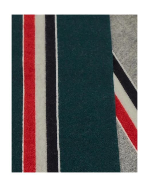 Thom Browne Blue Rwb Stripe Detailed Knitted Scarf for men