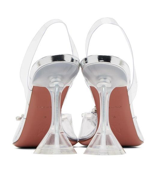 AMINA MUADDI White Begum Glass Slack-Heeled Heels