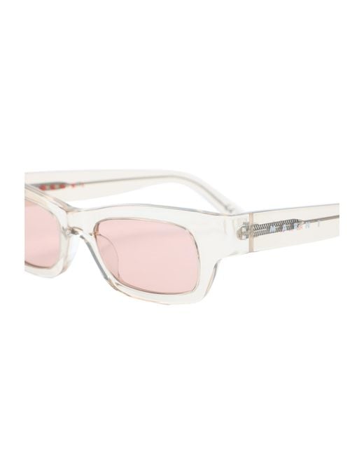 Marni White Geometric Sunglasses for men