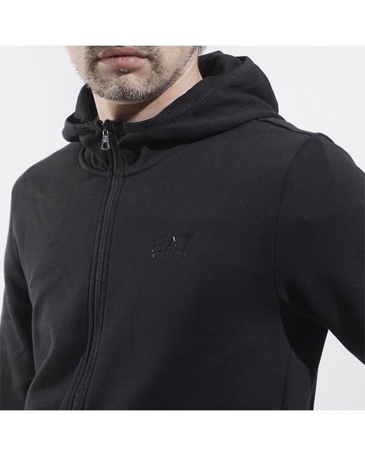 EA7 Blue Long-Sleeved Zipper Casual Jacket for men