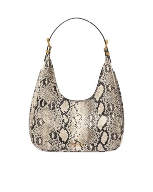 Michael Kors White Michael Nolita Small Embossed Hobo Shoulder Bag