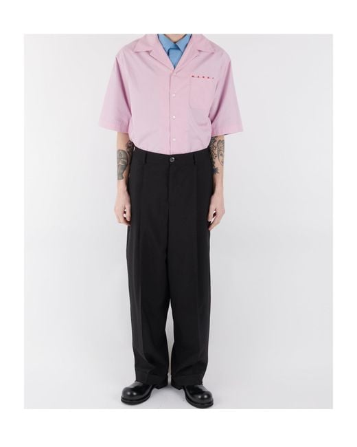 Marni Black Tropical Wool Trousers for men