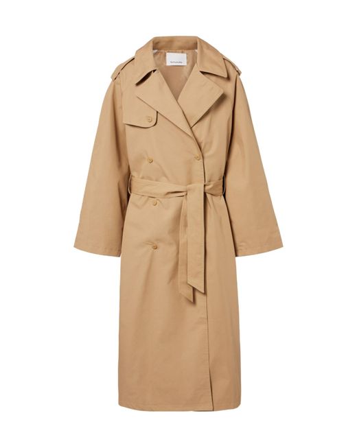 Frankie Shop Natural Riva Oversized Cotton Trench Coat