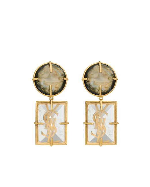 Saint Laurent Metallic Pendant Earrings