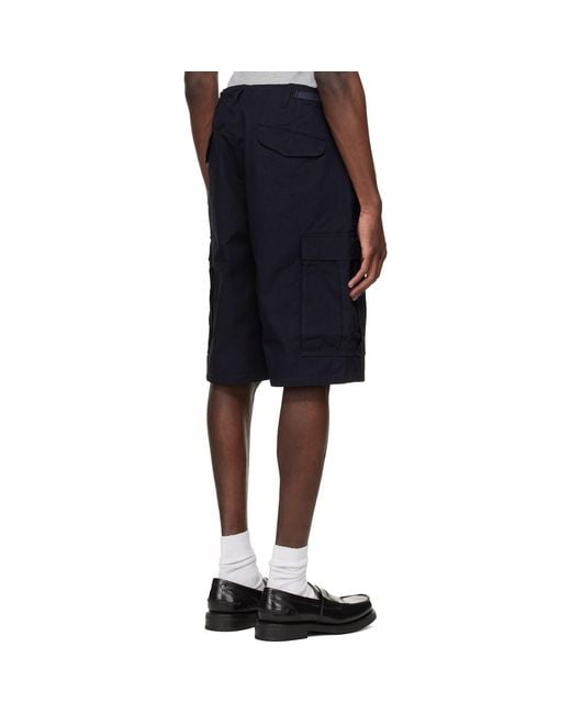 Nanamica Black Cargo Shorts for men