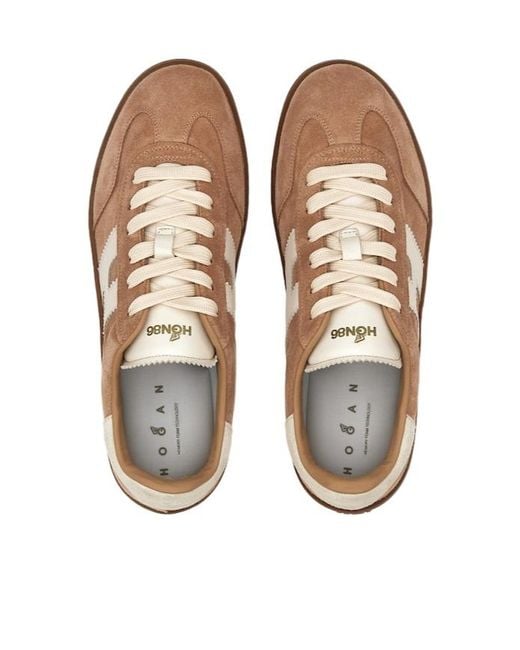 Hogan Brown Cool Side H Patch Sneakers