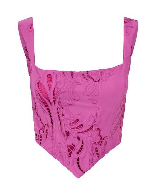 GIUSEPPE DI MORABITO Pink Embroidered Top