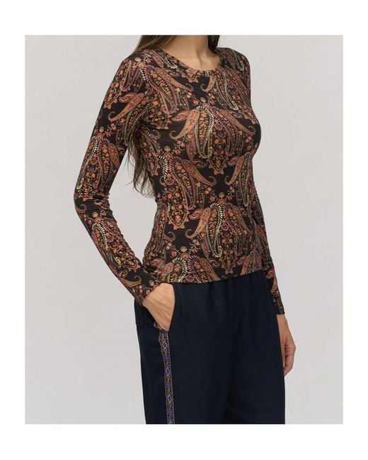 Etro Brown Long-Sleeved T-Shirt