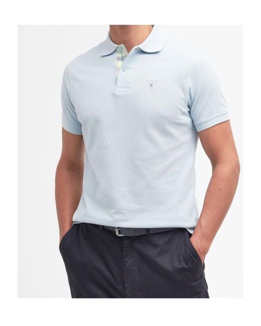 Barbour Blue Logo Embroidered Polo Shirt for men
