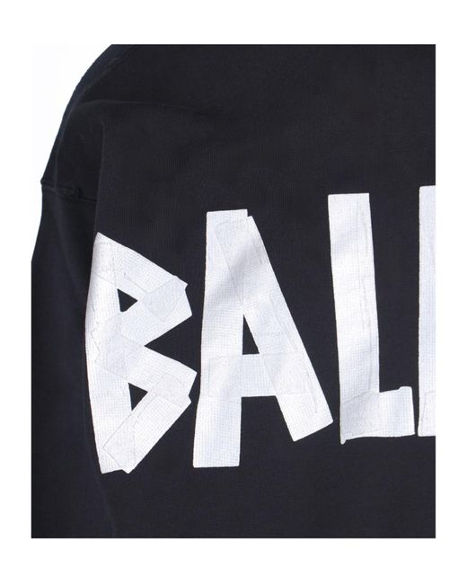 Balenciaga Blue New Tape Type Vintage Effect Hoodie