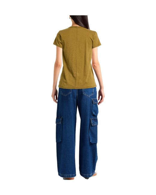 Rag & Bone Green Simple Solid Short-Sleeve T-Shirt