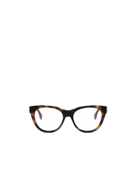 Fendi White Eyewear Cat-Eye Frame Glasses