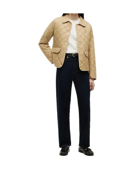 Tommy Hilfiger Natural Quilted Logo-Embroidered Jacket