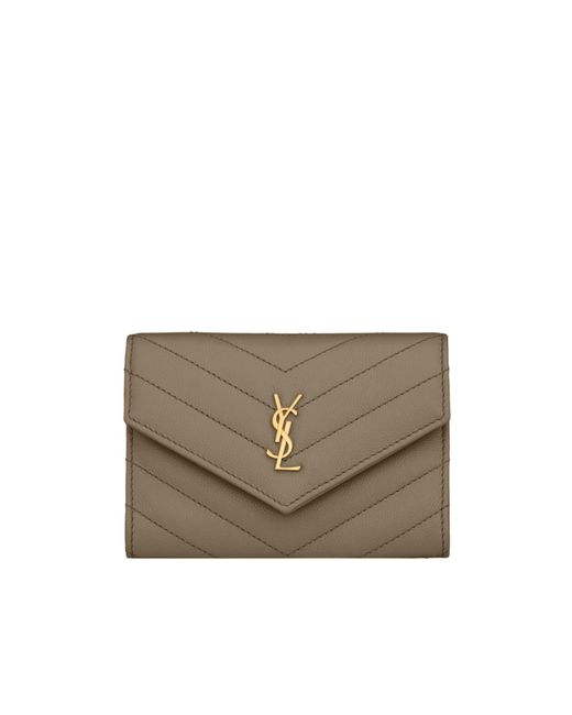 Saint Laurent Gray Logo Wallet