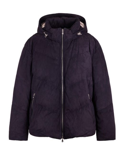 Brunello Cucinelli Blue Padded Down Jacket for men