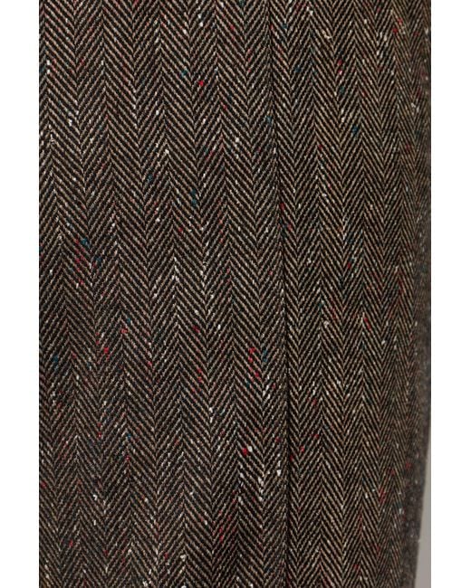 DSquared² Gray Herringbone Pattern Straight-Leg Trousers for men