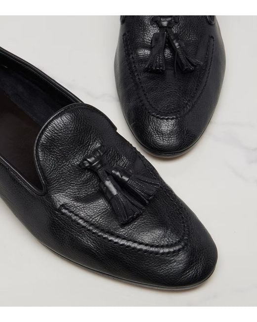 The Row Black Caden Loafers