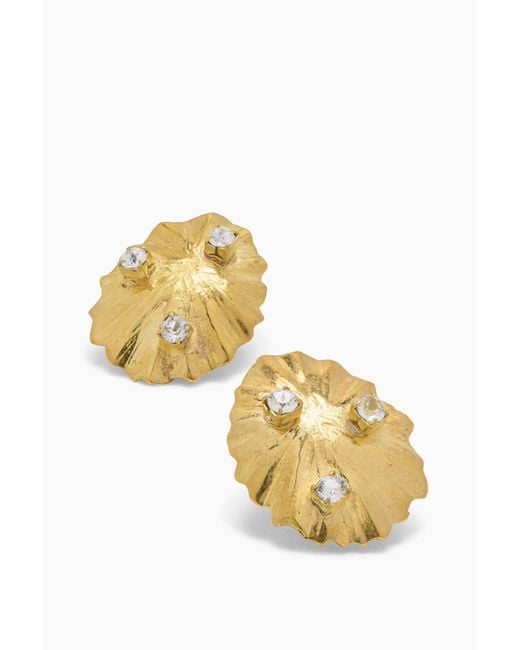 Ulla Johnson Metallic Ruffled-Design Earrings