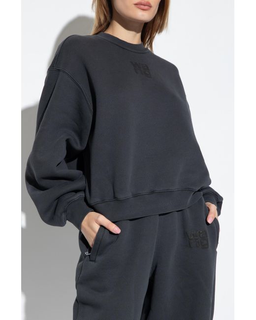 Alexander Wang Blue T By Crewneck Long-Sleeved Sweatshirt