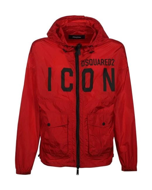 DSquared² Red Logo Long-Sleeved Jacket for men