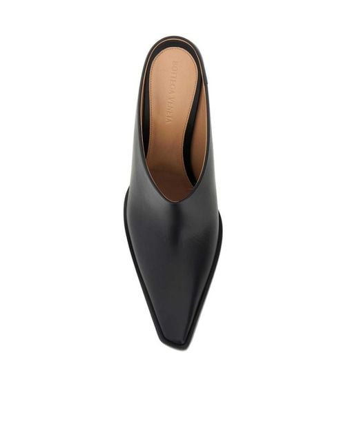 Bottega Veneta Black Tex Pointed-Toe Mules