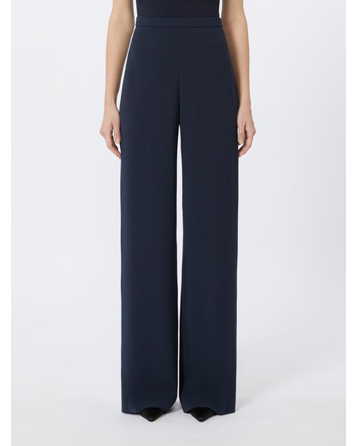 Max Mara Blue Lightweight Cady Trousers