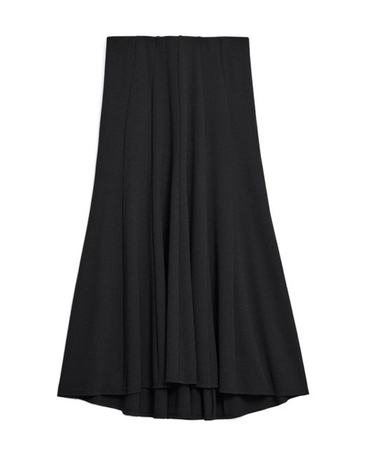 Theory Black Fluted Seam Skirt