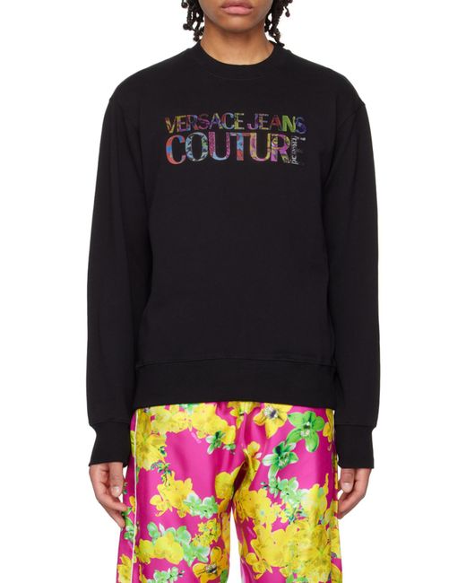 Versace Jeans Blue Printed Round-Neck Sweater for men