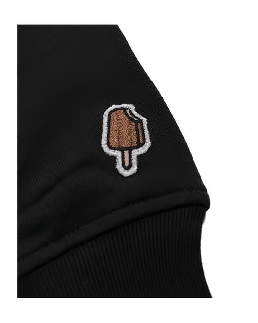 ICECREAM Black Running Dog Graphic Hoodie for men