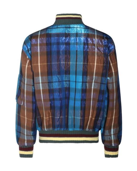 Vivienne Westwood Blue Check Patterned Zipped Jacket for men