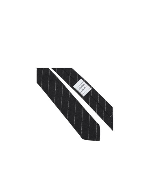 Thom Browne White Classic Striped Tie for men